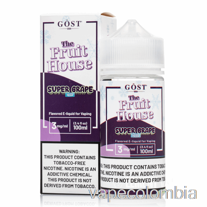 Kit Completo De Vapeo Iced Super Uva - The Fruit House - Gost Vapor - 100ml 0mg